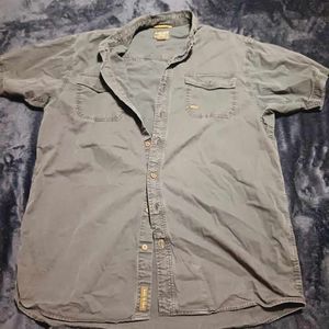 Ariat Shirt Adult XL Navy Blue Rebar Made Tough Button Down Work Shirt